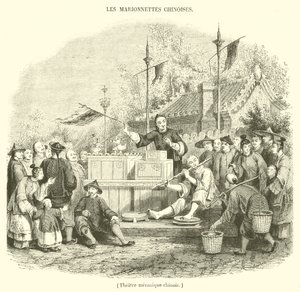 Kinesisk mekanisk teater (gravyr) av French School