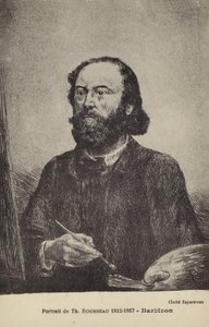 Theodore Rousseau, fransk målare (litografi) av French School