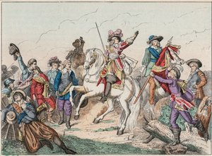 Trettioåriga krig (1618-1648): Prins Ludvig II av Bourbon Conde (Bourbon-Conde), känd som Grand Conde (1621-1686), hertig av Enghien, hälsade på liket av greven av Fontaine i slaget vid Rocroi (Rocroy) mot spanjorerna, 19 maj av French School