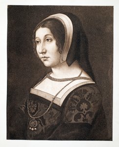 Tros vara Margaret Tudor, dotter till Henry VII, drottning av Skottland, c.1520 Century, pub. 1902 av French School