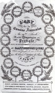 Titelsida för LArt de la Cuisine Francaise vol. III av Antonin Careme, publicerad 1834 (tryckt papper) av French School