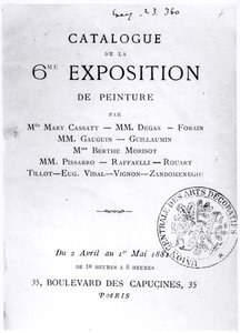 Titelsida för katalogen över den 6:e impressionistiska utställningen, 1881 av French School