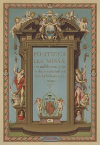 Titelsida till Missal Pontifical (chromolitho) av French School