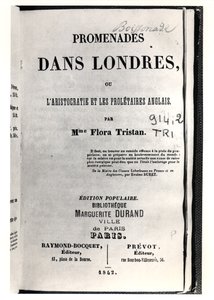 Titelsidan av Promenades dans Londres av Flora Tristan (1803-44), publicerad i Paris av Raymond-Bocquet et Prevot, 1842 av French School