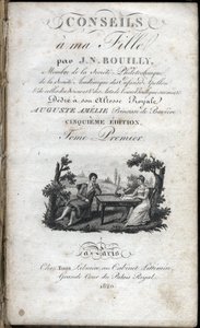 Titelsidan för "" Tips till min dotter " av Jean Nicolas Bouilly (1763-1842). 1820. Privat samling. av French School