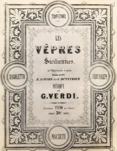 Partiturens titelsida I Vespri Siciliani av French School