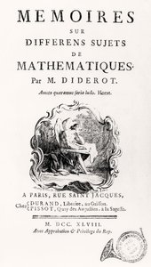 Titelsida för "Memoarer om matematikens olika ämnen", 1748 av French School