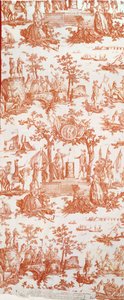 Toile de Jouy, som illustrerar federationens festival den 14 juli 1790 på Champs de Mars (tryckt bomull) av French School