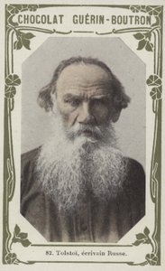Tolstoi, rysk författare (färgat foto) av French School
