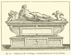 Madame de Biragues grav i Sainte-Catherine du Val des Ecoliers av French School
