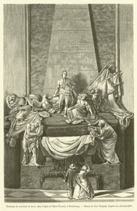 Graven av marskalken av Saxe, i kyrkan Saint-Thomas, i Strasbourg (gravyr) av French School