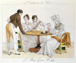 Too Much Choice, tallrik 44 från Le Bon Genre, 1827 av French School