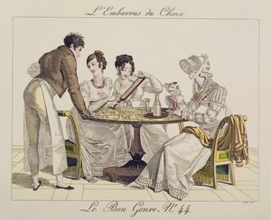 Too Much Choice, tallrik 44 från Le Bon Genre, 1827 av French School