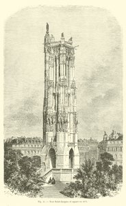 Tour Saint-Jacques och torget 1870 av French School