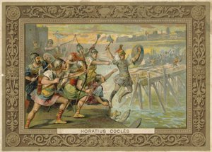 Handelskort föreställande Horatius Cocles av French School
