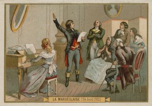 Byteskort med en bild av Rouget de Lisle av French School