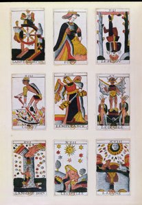 Traditionella tarotkort av French School