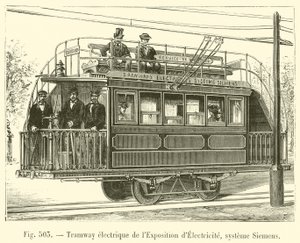 Elektrisk spårväg för elmässan, Siemens system (gravyr) av French School