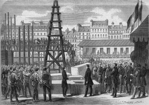 Förvandlingar av Paris under det andra imperiet, Haussmann Paris: installation av premiären av Opera Garnier av statsminister Joseph Alexandre Colonna (1810-1868), greve Walewski, i närvaro av arkitekten Charles Garnier (1825-1898) av French School