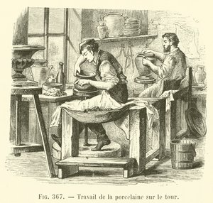 Porslinsarbete på svarven (gravyr) av French School