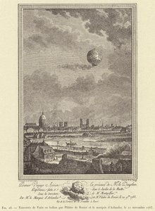 Korsning av Paris i en ballong av Pilatre de Rozier och markisen d