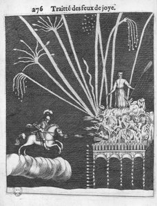 Treatise of Bonfires, illustration från Practice of War av Francois Malthus, Paris, 1656 av French School