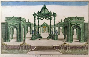 Spaljévalv avrättad vid Bellevue (färggravyr) av French School