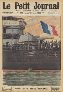 Hyllning till offren för förlisningen av den franska ubåten Vendemiaire (färg litho) av French School