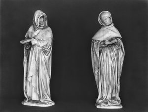 Två sörjande, från hertug Jean de Berrys grav (1340-1416) c.1450-53 (alabaster) av French School