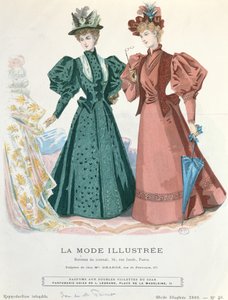 Två kvinnor, från La Mode Illustrée, 1895 av French School