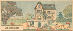 Ett vackert hus (litho i färg) av French School