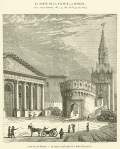 En vy över Moskva, Treenighetsporten och Exercishallen (gravyr) av French School
