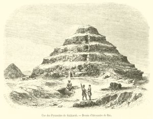En av pyramiderna i Sakkarah (gravyr) av French School
