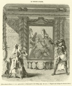 En scen ur Zemire och Azor, operabalett av Marmontel och Gretry, framförd 1771 (gravyr) av French School