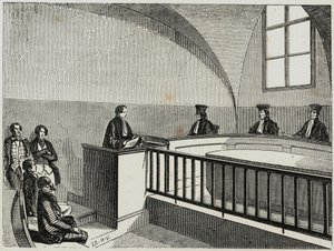 Une dessa vid lagskolan i Paris - Gravyr i "Tableau-de-Paris" av Edmond Texier 1852 av French School