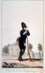 Uniform: elev vid Yrkeshögskolan på 1800-talet. Tryck från 1800-talet. Paris, Musée Carnavalet av French School