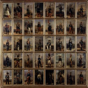 Uniform av 1:a och 2:a imperiet, Målning på trä, sent 1800-tal. av French School