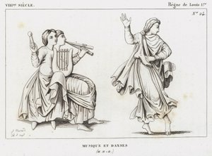 VIII-talet, Ludvig I:s regeringstid, musik och danser (gravyr) av French School