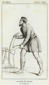 VII Century, Several Reigns, Costume of the People, A Ploughman (gravyr) av French School