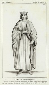 VII Century, regeringstid av Clovis II, Clovis II, son till Dagobert (gravyr) av French School