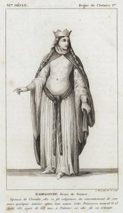 VI Century, Reign of Clotaire I, Radegonde, Queen of France (gravyr) av French School