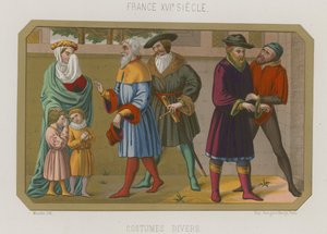 Olika mode från 1500-talets Frankrike av French School