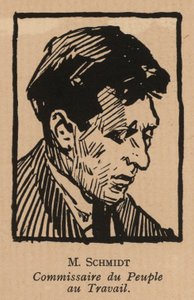Vasily Schmidt, rysk bolsjevikisk revolutionär politiker och folkkommissarie för arbete (litografi) av French School