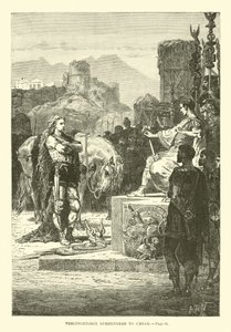 Vercingetorix kapitulerar till Caesar av French School