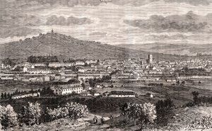 Vesoul - kommun i Grand Est i Frankrike, prefektur för departementet Haute-Saone i regionen Bourgogne-Franche-Comte - gravyr i "Frankrike illustree: geografi, historia, statistisk administration" av V.-A. Malt-brunt. 1884 av French School