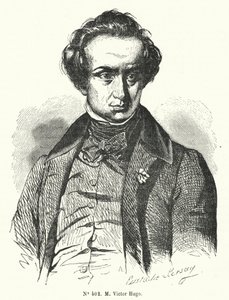 Victor Hugo, fransk romanförfattare och dramatiker (gravyr) av French School