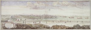 Utsikt från sidan av sjukstugan, Marseille, 1698 av French School