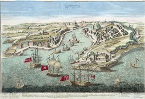 Utsikt över Brest på 1700-talet. av French School
