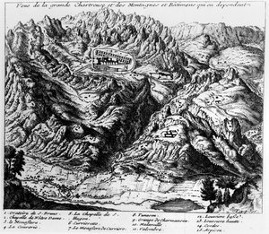 Utsikt över La Grande Chartreuse av French School