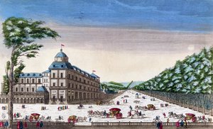 Vy över Schloss Esterhazy, Eisenstadt, Österrike av French School